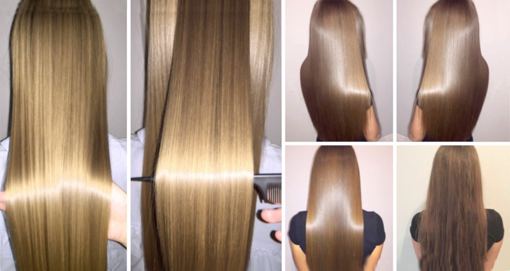 кератиновое выпрямление волос до и после