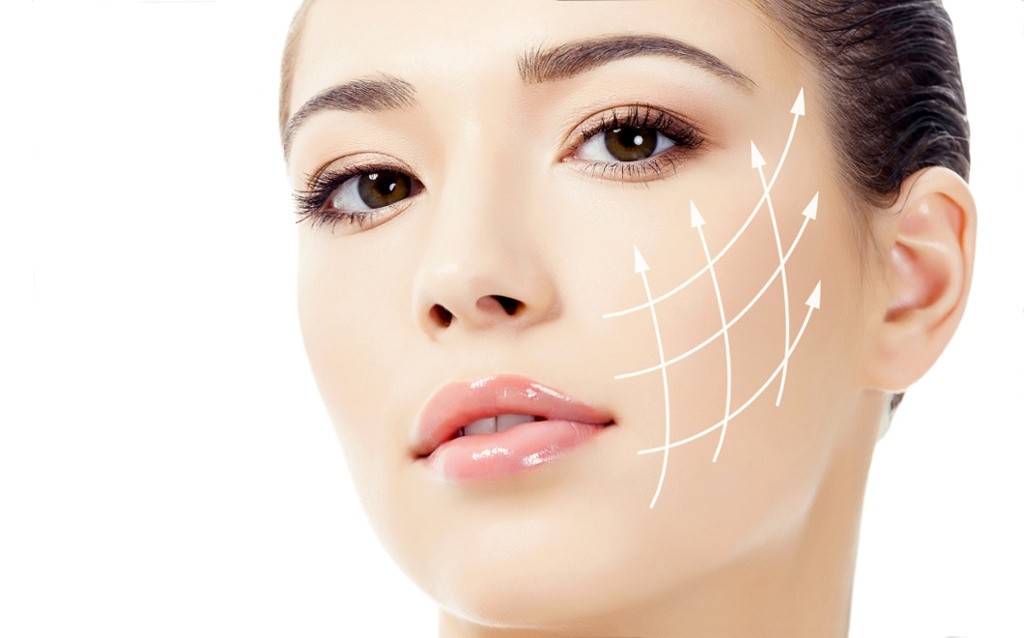 контур лица нитями