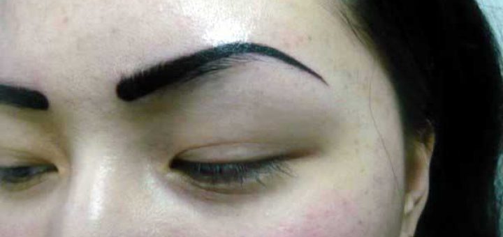 Напыление бровей результат