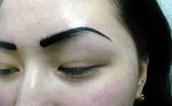 Напыление бровей результат