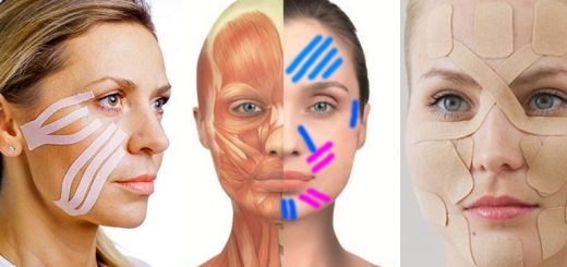 схемы тейпирование лица